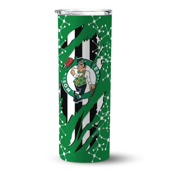 customized boston celtics star pop green black skinny tumbler best selling 1.webp