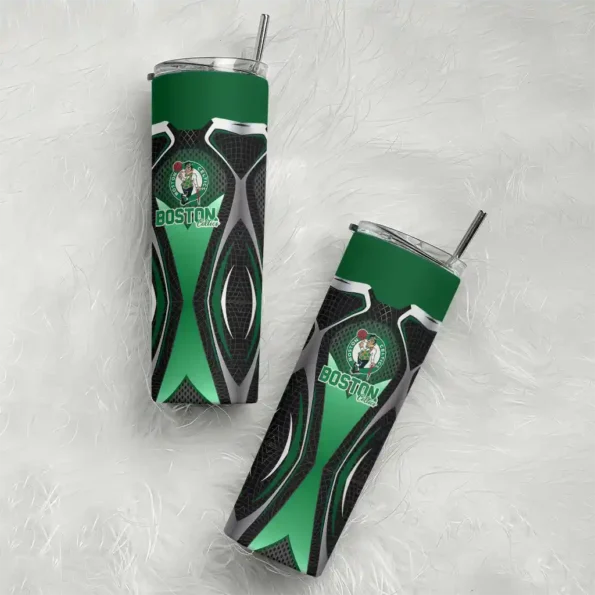 customized boston celtics superman emblem green black skinny tumbler top rated.webp