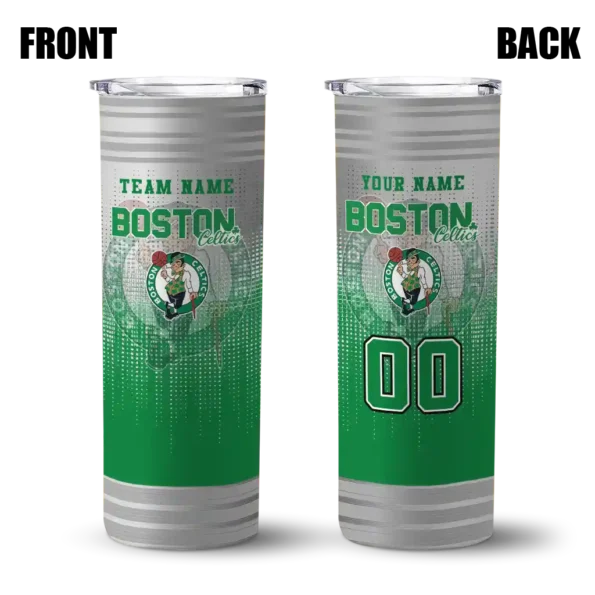 customized boston celtics swirl texture green skinny tumbler fashion forward.webp