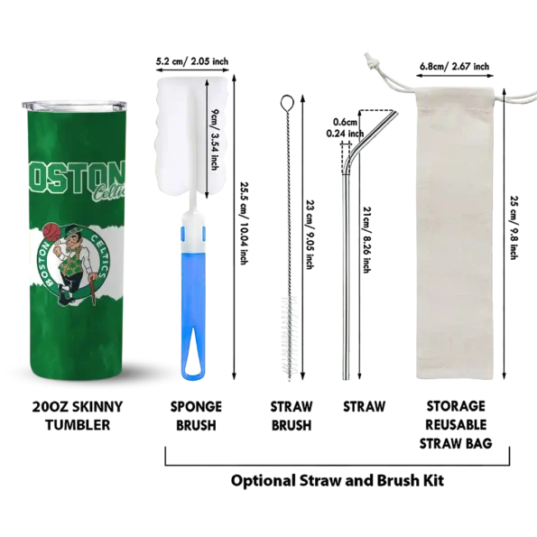 customized boston celtics torn band green white skinny tumbler new arrival.webp