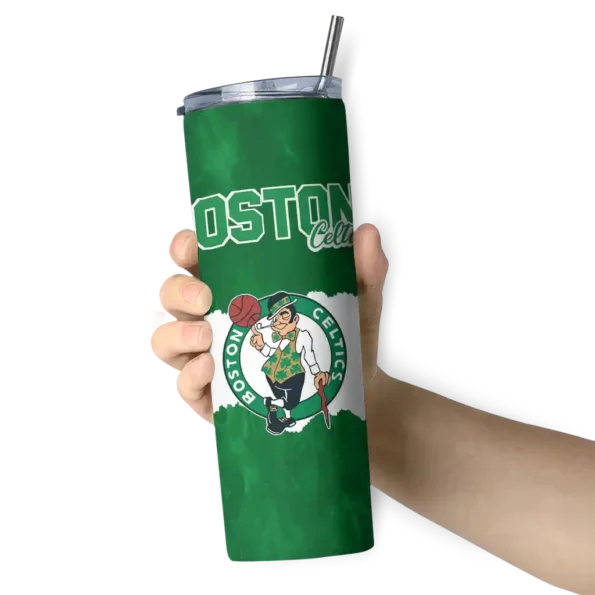 customized boston celtics torn band green white skinny tumbler premium grade.webp