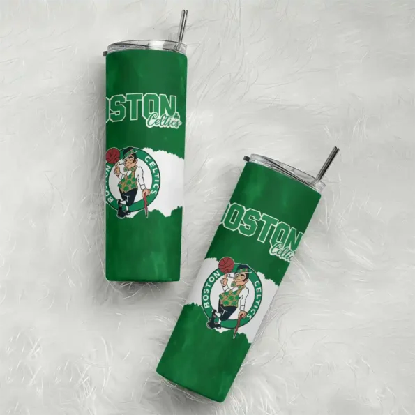 customized boston celtics torn band green white skinny tumbler top rated.webp