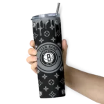 customized brooklyn nets camo streak black skinny tumbler best selling 1.webp