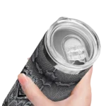 customized brooklyn nets chevron v black gray skinny tumbler best selling 1.webp