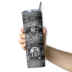 customized brooklyn nets chevron v black gray skinny tumbler best selling 1.webp