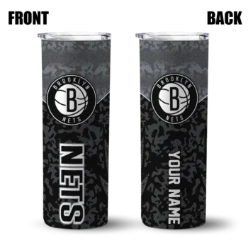 customized brooklyn nets spiral burst print black skinny tumbler fashion forward.webp