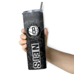 customized brooklyn nets spiral burst print black skinny tumbler best selling 1.webp