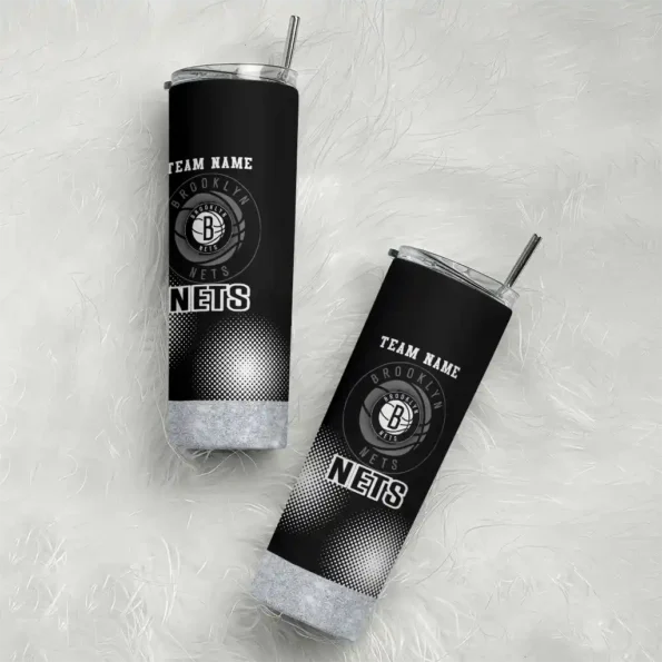customized brooklyn nets starburst tiles black skinny tumbler top rated.webp