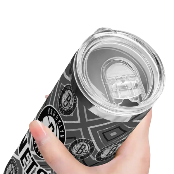 customized brooklyn nets zipper leopard black skinny tumbler high quality.webp