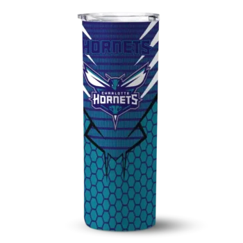 customized charlotte hornets chevron stripes teal skinny tumbler best selling 1.webp