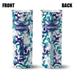 customized charlotte hornets claw marks teal white skinny tumbler best selling 1.webp