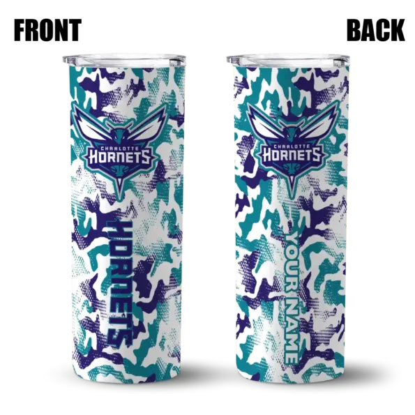 customized charlotte hornets claw marks teal white skinny tumbler fashion forward.webp