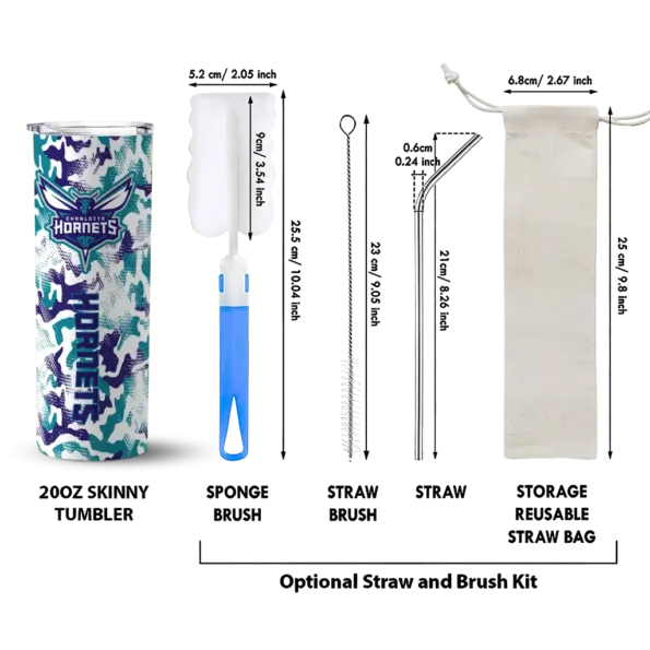 customized charlotte hornets claw marks teal white skinny tumbler new arrival.webp