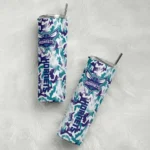 customized charlotte hornets claw marks teal white skinny tumbler best selling 1.webp