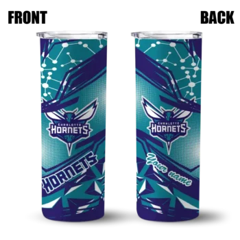 customized charlotte hornets helmet clash teal skinny tumbler fashion forward.webp
