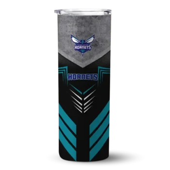 customized charlotte hornets hexagon honeycomb teal black skinny tumbler best selling 1.webp