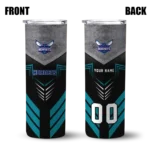 customized charlotte hornets hexagon honeycomb teal black skinny tumbler best selling 1.webp