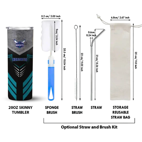 customized charlotte hornets hexagon honeycomb teal black skinny tumbler new arrival.webp