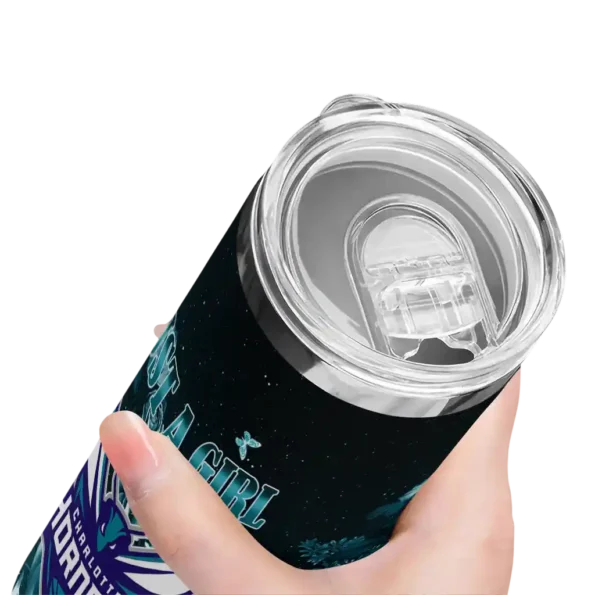 customized charlotte hornets rose romance teal black skinny tumbler high quality.webp