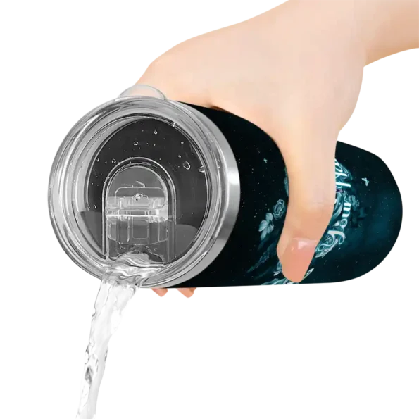customized charlotte hornets rose romance teal black skinny tumbler latest model.webp