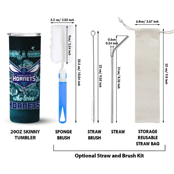 customized charlotte hornets rose romance teal black skinny tumbler new arrival.webp