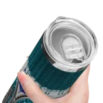 customized charlotte hornets sparkle drip teal skinny tumbler best selling 1.webp
