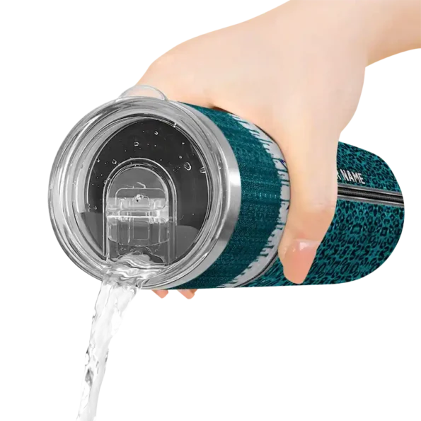 customized charlotte hornets sparkle drip teal skinny tumbler latest model.webp