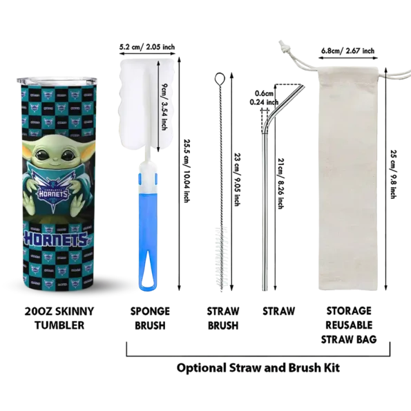 customized charlotte hornets yoda cozy teal black skinny tumbler new arrival.webp