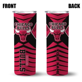 customized chicago bulls camo texture red skinny tumbler fashion forward.webp