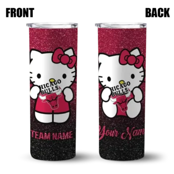 customized chicago bulls hello kitty red black skinny tumbler fashion forward.webp