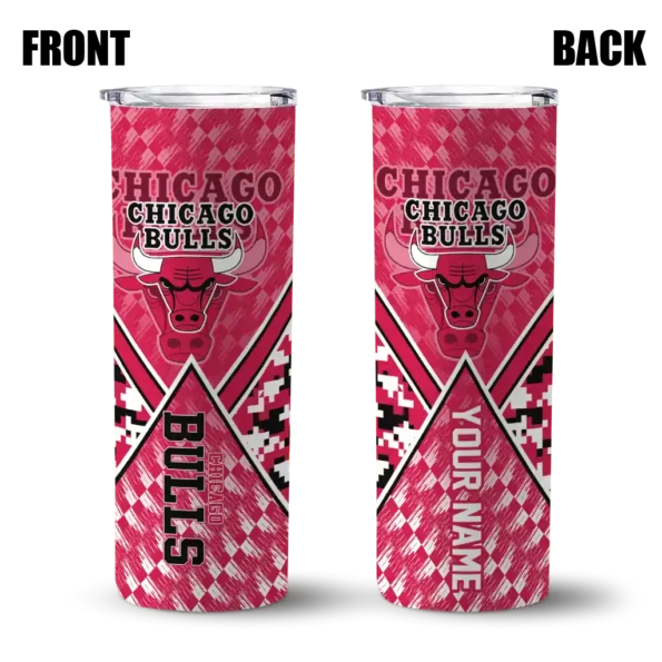 customized chicago bulls monogram burst red white skinny tumbler fashion forward.webp