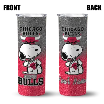 customized chicago bulls snoopy attitude red skinny tumbler fashion forward.webp