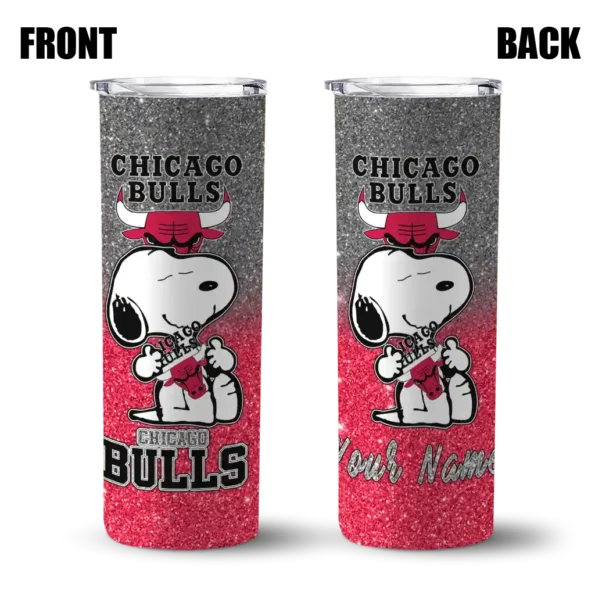 customized chicago bulls snoopy attitude red skinny tumbler fashion forward.webp