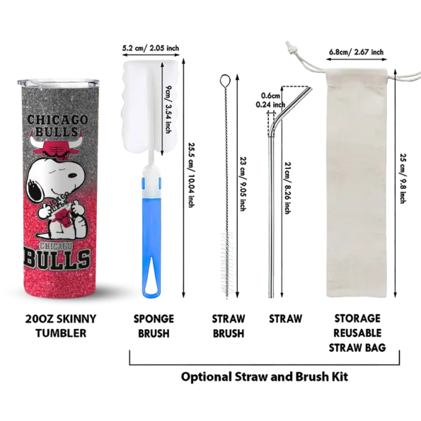 customized chicago bulls snoopy attitude red skinny tumbler new arrival.webp