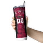 customized chicago bulls stacked diamond red skinny tumbler best selling 1.webp