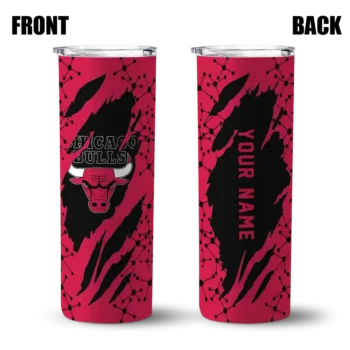 customized chicago bulls star pop red black skinny tumbler fashion forward.webp