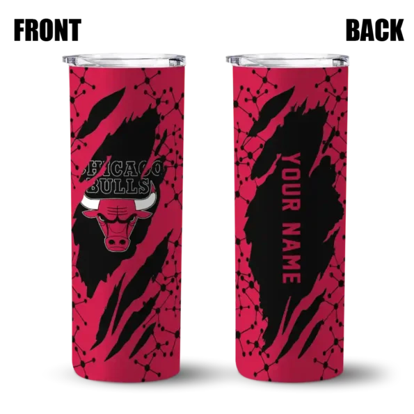 customized chicago bulls star pop red black skinny tumbler fashion forward.webp