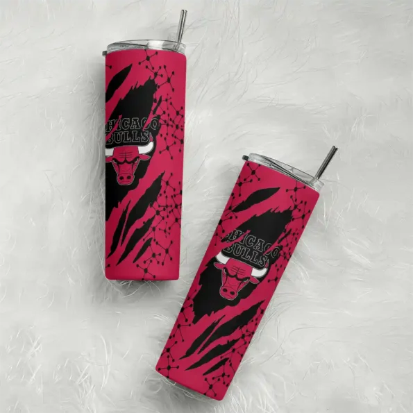 customized chicago bulls star pop red black skinny tumbler top rated.webp