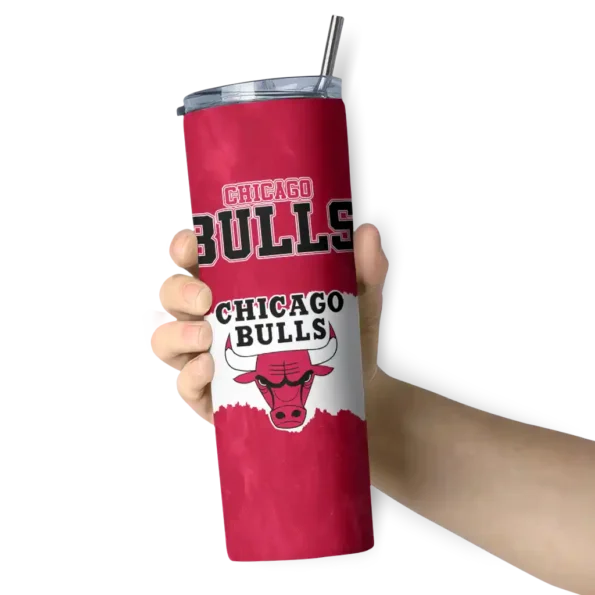 customized chicago bulls torn band red white skinny tumbler premium grade.webp