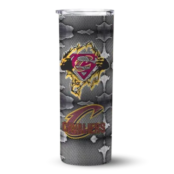 customized cleveland cavaliers chevron v wine gray skinny tumbler best selling 1.webp