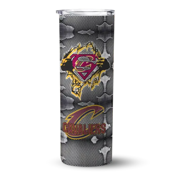 customized cleveland cavaliers chevron v wine gray skinny tumbler best selling 1.webp