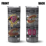 customized cleveland cavaliers chevron v wine gray skinny tumbler best selling 1.webp