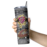 customized cleveland cavaliers chevron v wine gray skinny tumbler best selling 1.webp