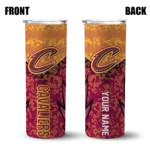 customized cleveland cavaliers spiral burst print wine skinny tumbler best selling 1.webp
