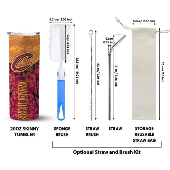 customized cleveland cavaliers spiral burst print wine skinny tumbler new arrival.webp