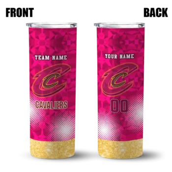 customized cleveland cavaliers starburst tiles wine skinny tumbler fashion forward.webp