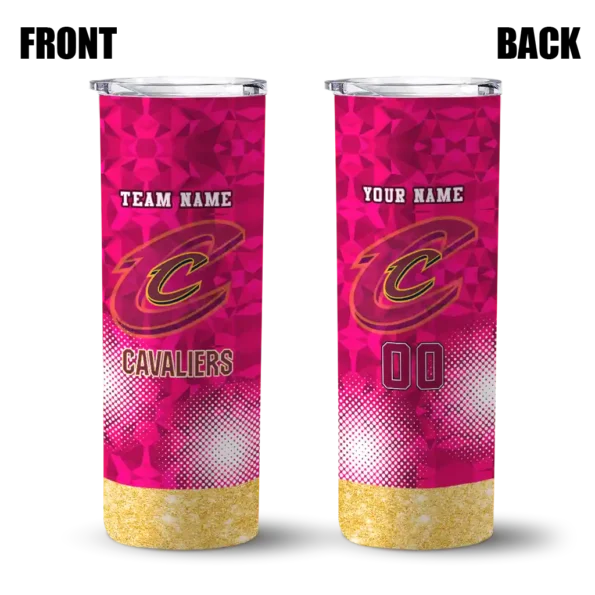 customized cleveland cavaliers starburst tiles wine skinny tumbler fashion forward.webp