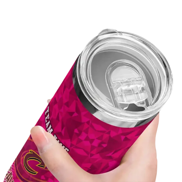 customized cleveland cavaliers starburst tiles wine skinny tumbler high quality.webp