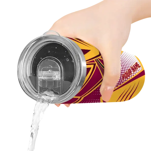 customized cleveland cavaliers web stripes wine white skinny tumbler latest model.webp