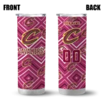 customized cleveland cavaliers zipper leopard wine skinny tumbler best selling 1.webp